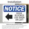 Signmission Door Blocked Use Door On Left Sign With Symbol, 10 in W x Rectangle, Vinyl Decal OS-2PACK-NS-D-710-L-11473 - alternate 2